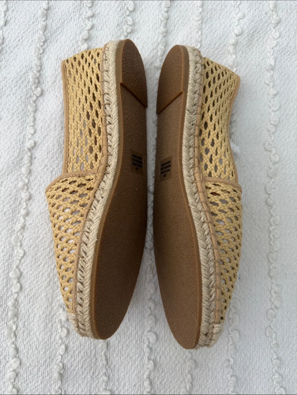Ann Taylor Woven Espadrille Slip-On Flats in Tan